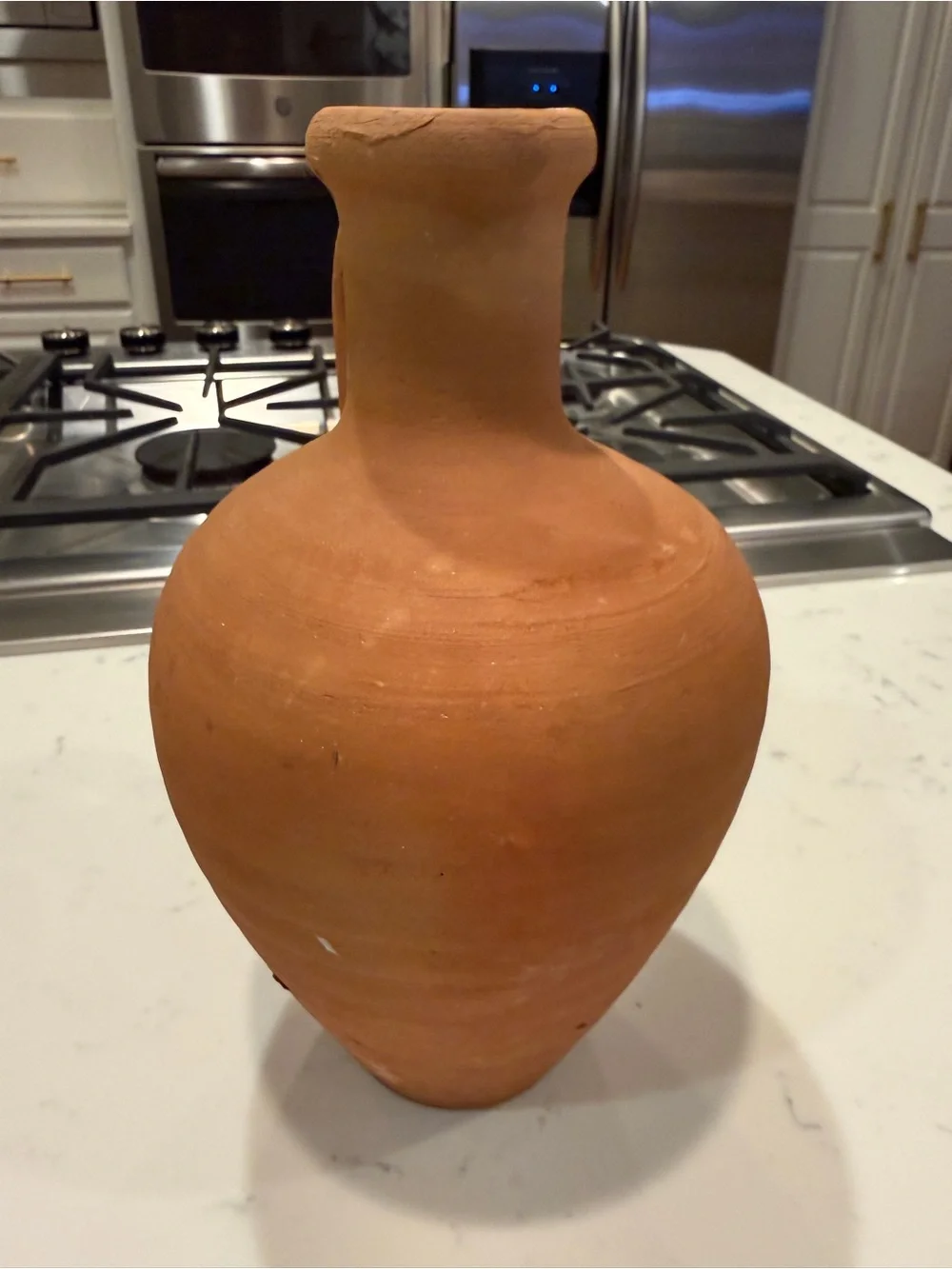 Vintage Hand Thrown Terracotta Amphora Jug Vase Rustic Mediterranean Pottery 9”